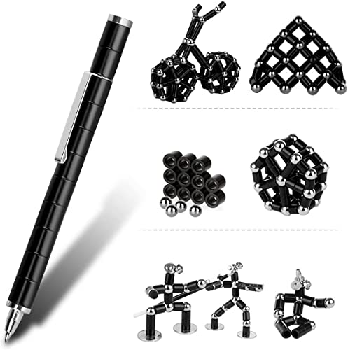 QAQcew Magnetic Fidget Pen – Deformation Stress Relief Toy for Teens and Adults (Black)