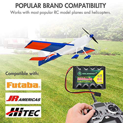 QBLPOWER 6V 2000mAh NiMH Receiver Battery Pack with Hitec Connector for RC Airplanes and Walking Robots (1 Pack)