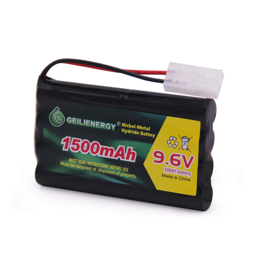 QBLPOWER 9.6V 1500mAh NiMH Rechargeable Battery Pack with Tamiya Connector for RC Cars, Boats, and Robots