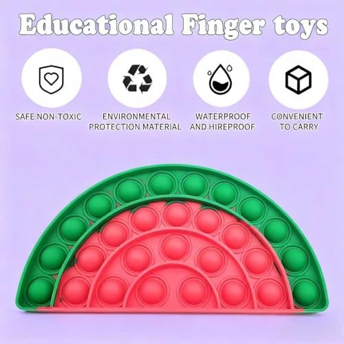 QETRABONE Silicone Fidget Toy Set – Banana, Avocado, Watermelon Bubble Pop Stress Relief Toys for Adults
