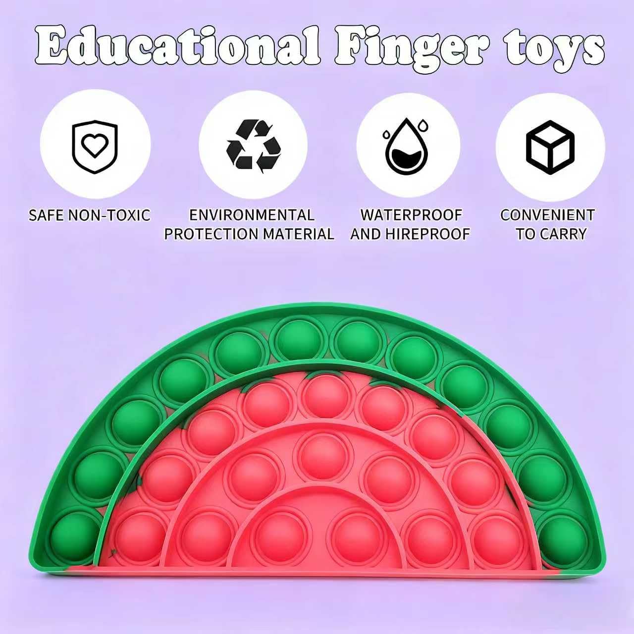 QETRABONE Silicone Fidget Toy Set – Banana, Avocado, Watermelon Bubble Pop Stress Relief Toys for Adults