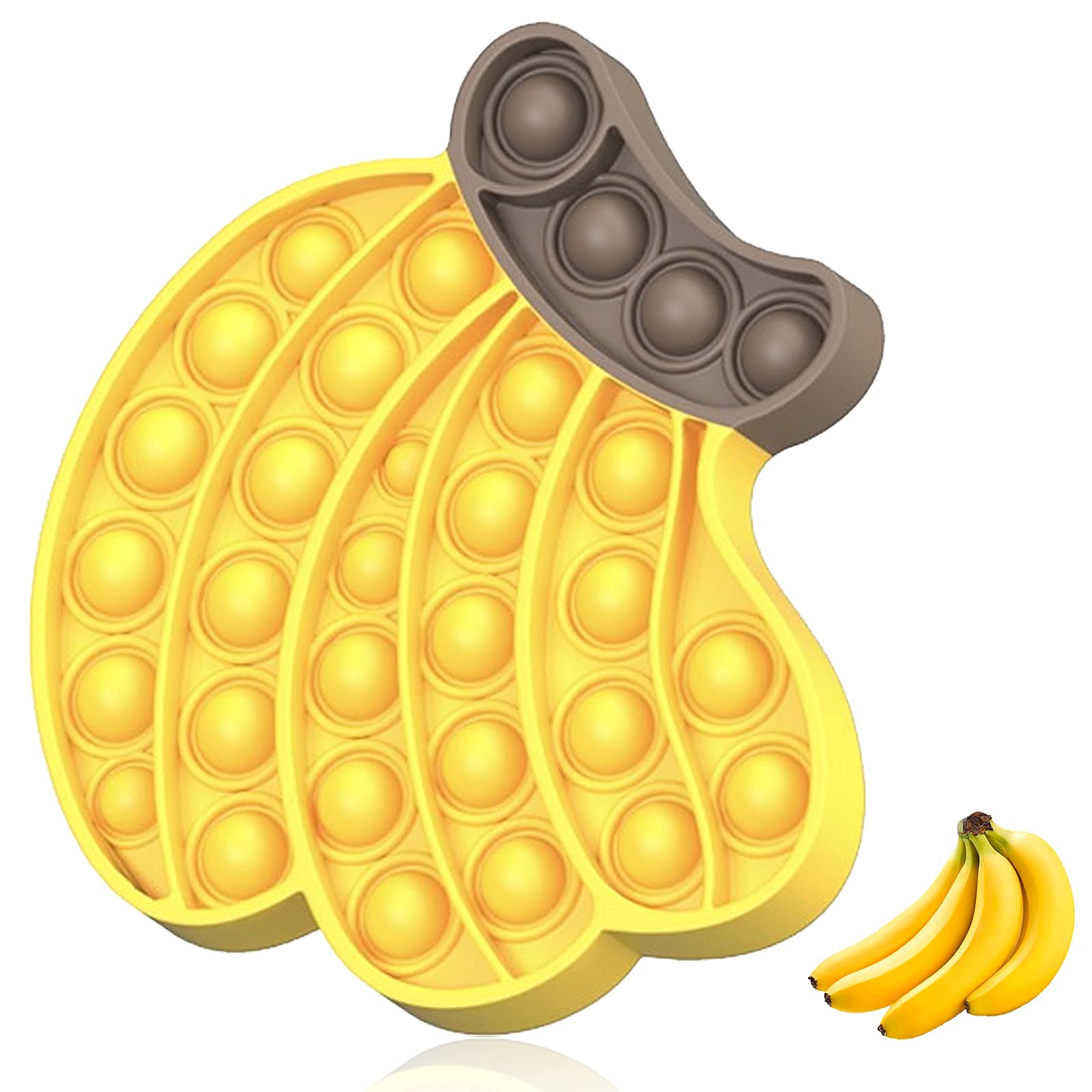 QETRABONE Silicone Fidget Toy Set – Banana, Avocado, Watermelon Bubble Pop Stress Relief Toys for Adults