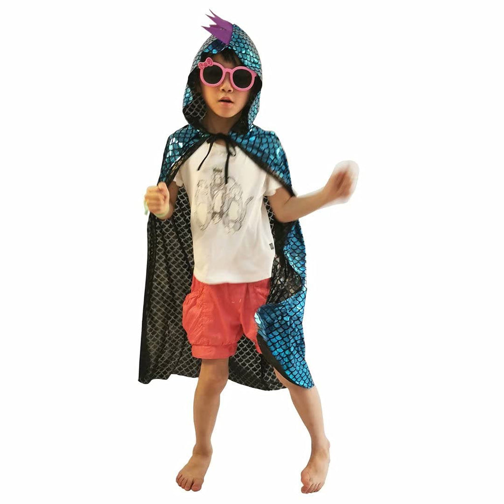 QIAONIUNIU Green Dragon Dinosaur Cape Costume for Kids Ages 3-8 | Halloween Dress-Up