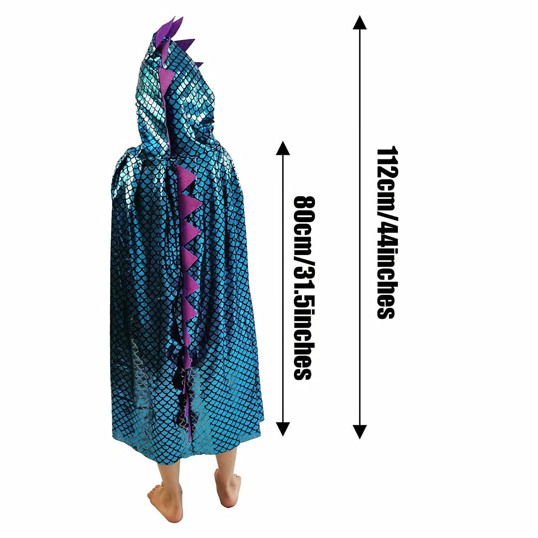 QIAONIUNIU Green Dragon Dinosaur Cape Costume for Kids Ages 3-8 | Halloween Dress-Up