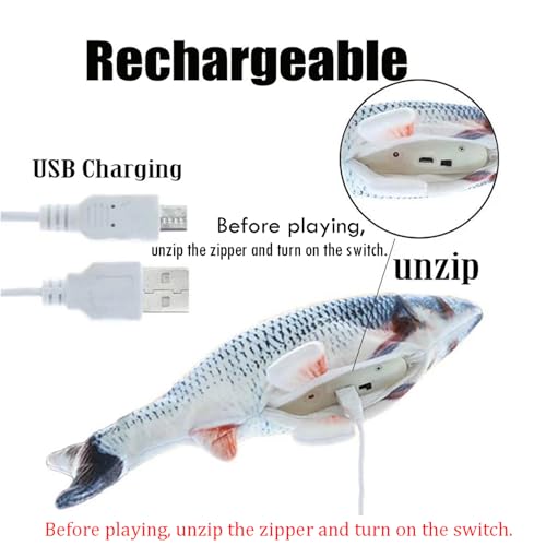 QIAONIUNIU Interactive Electric Plush Fish Toy – USB Rechargeable, Realistic Moving Fish