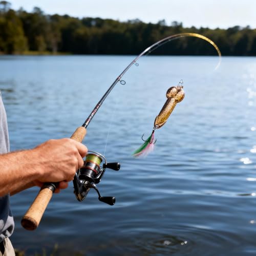 QICWUOY 4-Piece Rose Gold Fishing Lures – Metal Spoon Lures with Sharp Hooks, Funny Gag Gift for Men, Father's Day or White Elephant Gift for Anglers, Works for Bass & Trout