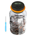 Qiekaka Coin Bank with LCD Counter for US Coins – Black Orange Piggy Bank for Kids and Adults