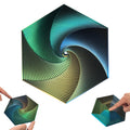 QIGGJJ Fractal Fidget Hexagon Toy – 35-Layer 3D Printed Kinetic Spinner for Stress Relief (Yellow-Blue-Green)