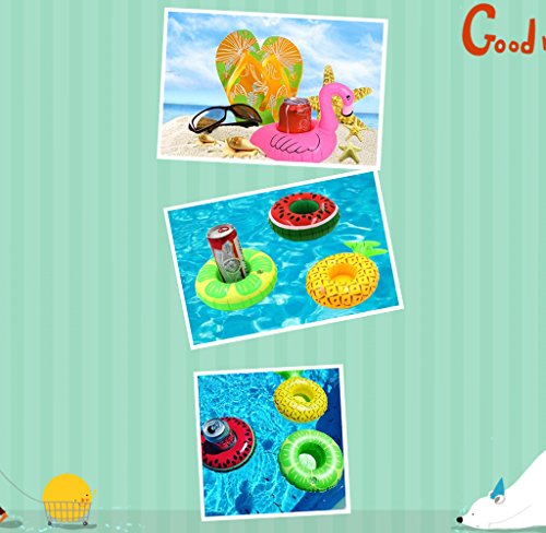 qinnsou 14-Pack Inflatable Drink Holders for Pool – Floating Cup Coasters with Pump
