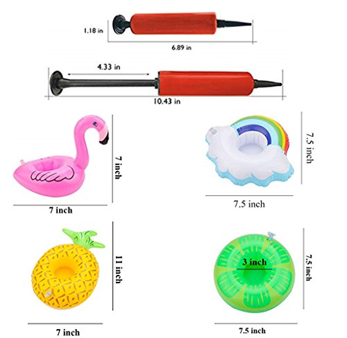 qinnsou 14-Pack Inflatable Drink Holders for Pool – Floating Cup Coasters with Pump