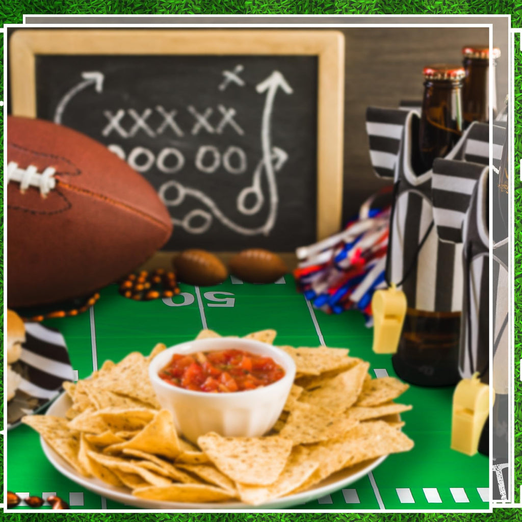 Qinyoung 4 Pack Football Tablecloths - Disposable Plastic Rectangle Sports Table Covers for Birthday Party Decor, 108 x 54 Inches