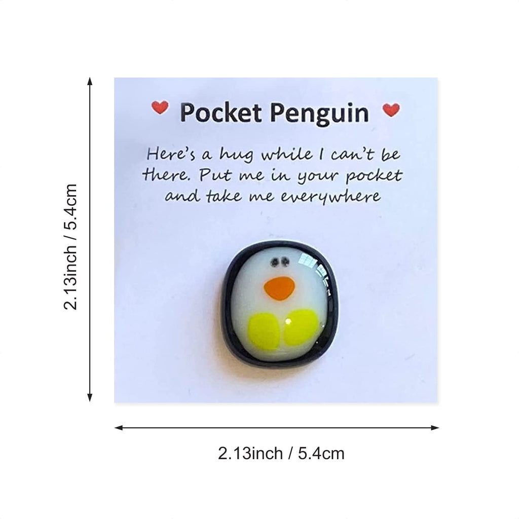 Qitiieli Mini Pocket Penguin Hug Set – 5-Pack Resin Stress Relief Toy with Encouragement Cards