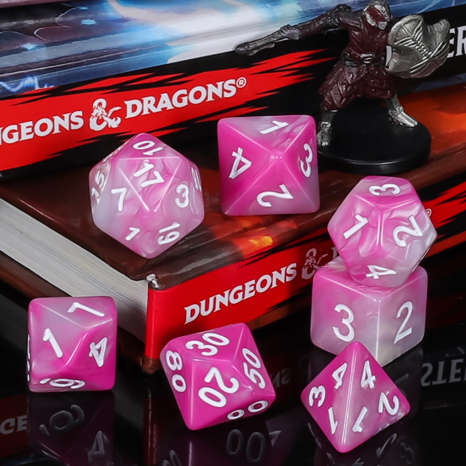 QMay DND Dice Sets (42 Pieces) – 6 Polyhedral Dice Sets with Drawstring Bags for RPG, MTG, D&D