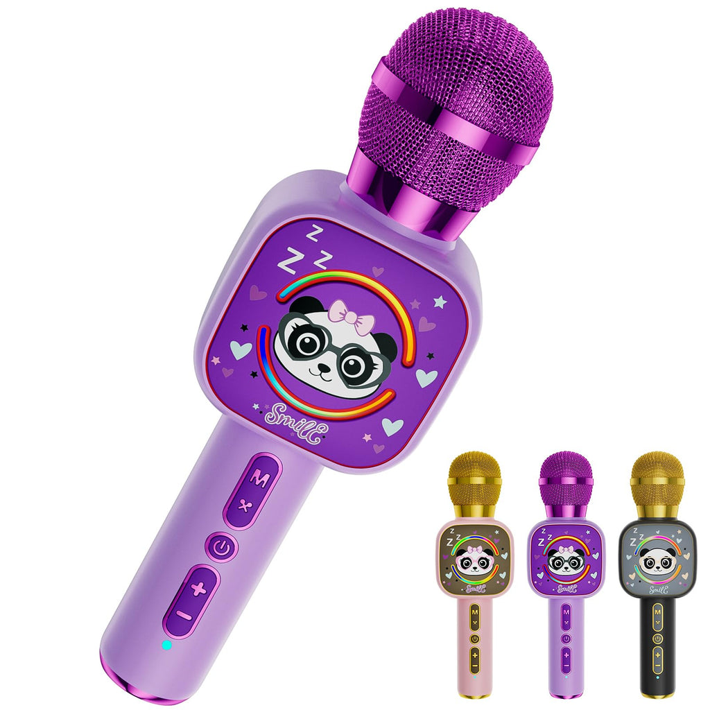 Qnxoat r Kids Karaoke Microphone - Portable Bluetooth Speaker with LED, TWS Duet, Voice Changer