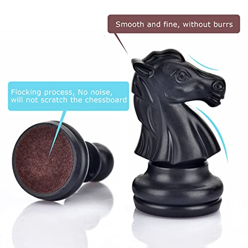 QuadPro Magnetic Plastic Chess Pieces Replacement Set – 1.96" King, 32 Pieces with Storage Bag