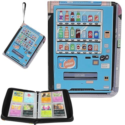 Quancard 4-Pocket Trading Card Binder - Holds 400 Cards, Blue with Removable Sleeves