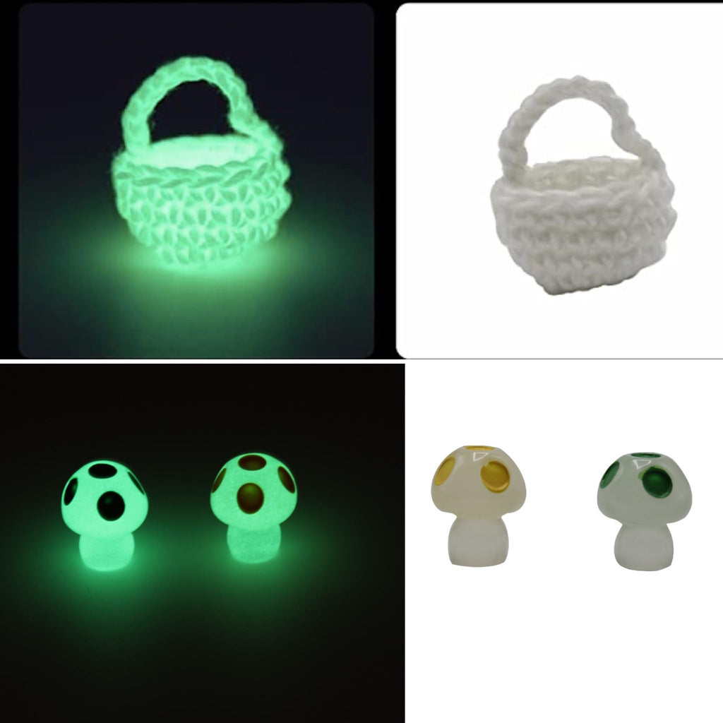 Qué Kawaii Wooden Tooth Fairy Door – Glow in the Dark, Paintable & Customizable Kit with Stairs, Crochet Bag, Stars, Mushrooms & 6 Certificates