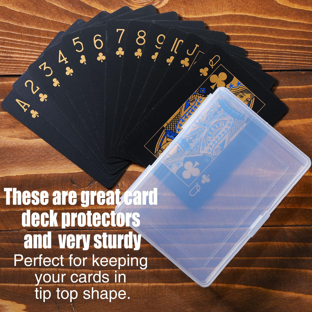 Queekay 10-Pack Clear Plastic Playing Card Cases – Durable Storage Boxes for Standard Cards, 3.8x2.7x0.8 Inch