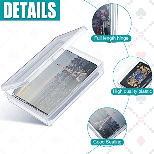 Queekay 10-Pack Clear Plastic Playing Card Cases – Durable Storage Boxes for Standard Cards, 3.8x2.7x0.8 Inch