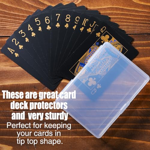 Queekay 10-Pack Clear Plastic Playing Card Cases – Durable Storage Boxes for Standard Cards, 3.8x2.7x0.8 Inch