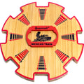 Queensell Wooden Mexican Train Hub – 7.8x7.8x0.5-Inch Wooden Centerpiece for Domino Games