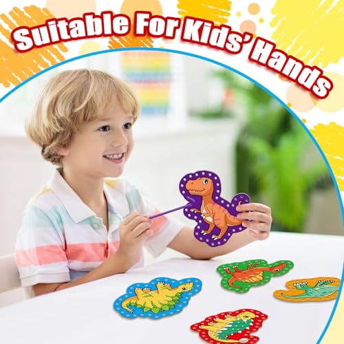 Quilinz Dinosaur Lacing Cards for Kids – Fine Motor Skills Toy with 9 Cards and Laces
