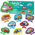 Quilinz Lacing Cards for Kids – Vehicle-Themed Fine Motor Toy Set with 9 Cards & 9 Laces