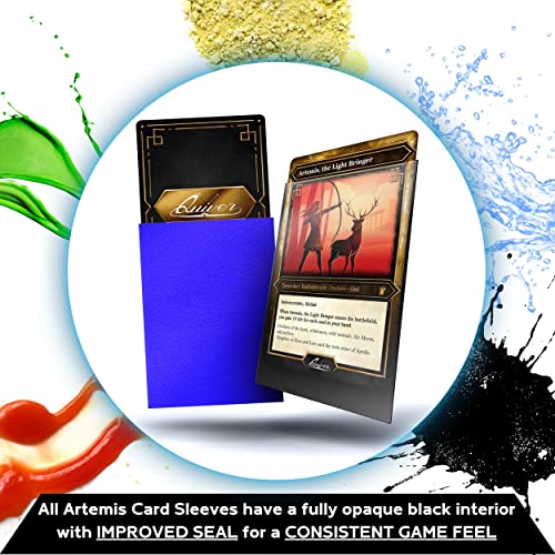 Quiver Time Blue TCG Deck Box & Sleeves Bundle – 100+ Capacity, 2 Dividers, 100 Artemis Blue Sleeves