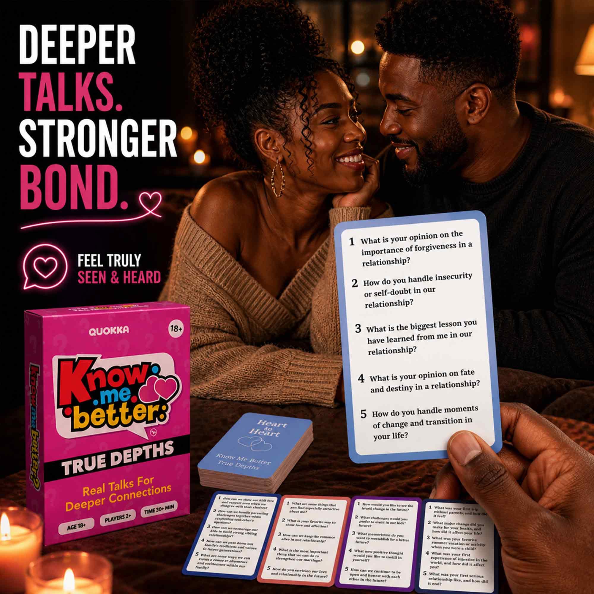 QUOKKA Conversation Cards for Couples - 500 Deep Questions for Date Night or Wedding Gift