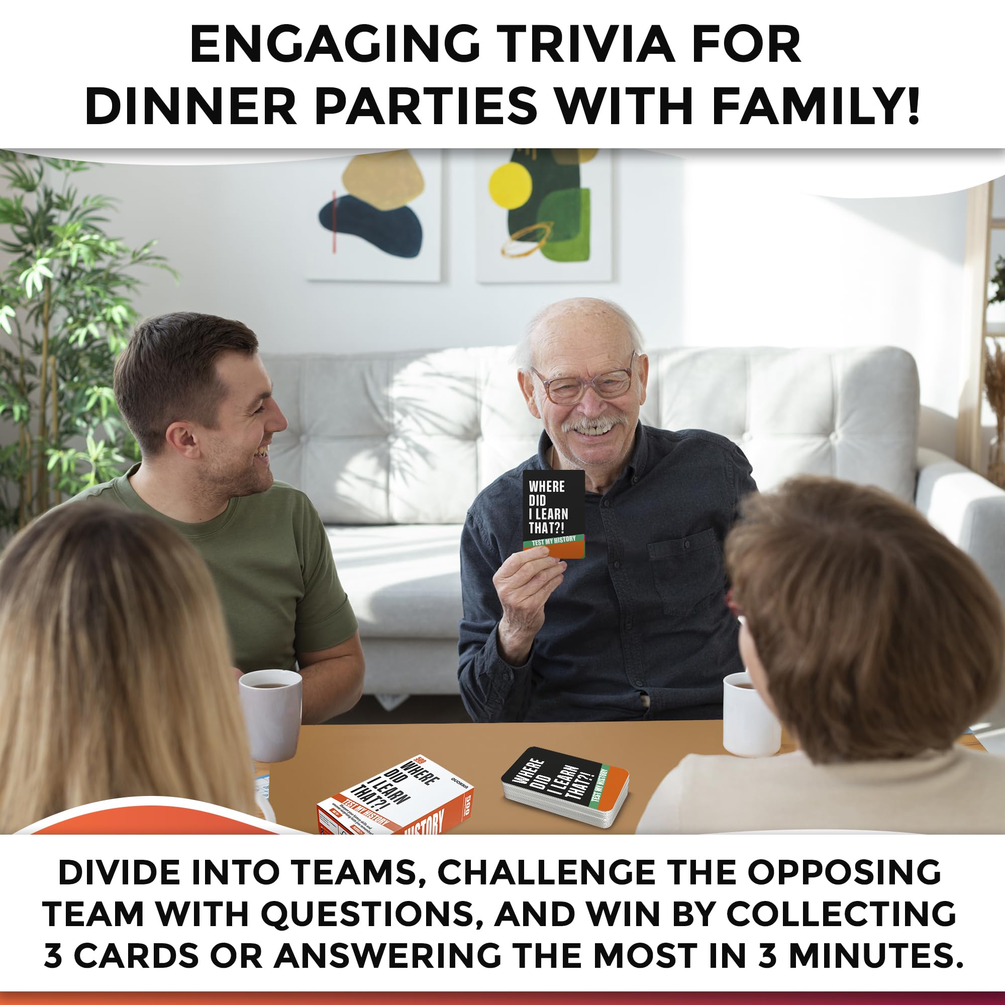 QUOKKA History Trivia Card Game: 500 Questions for Adults, Teens & Family Game Night