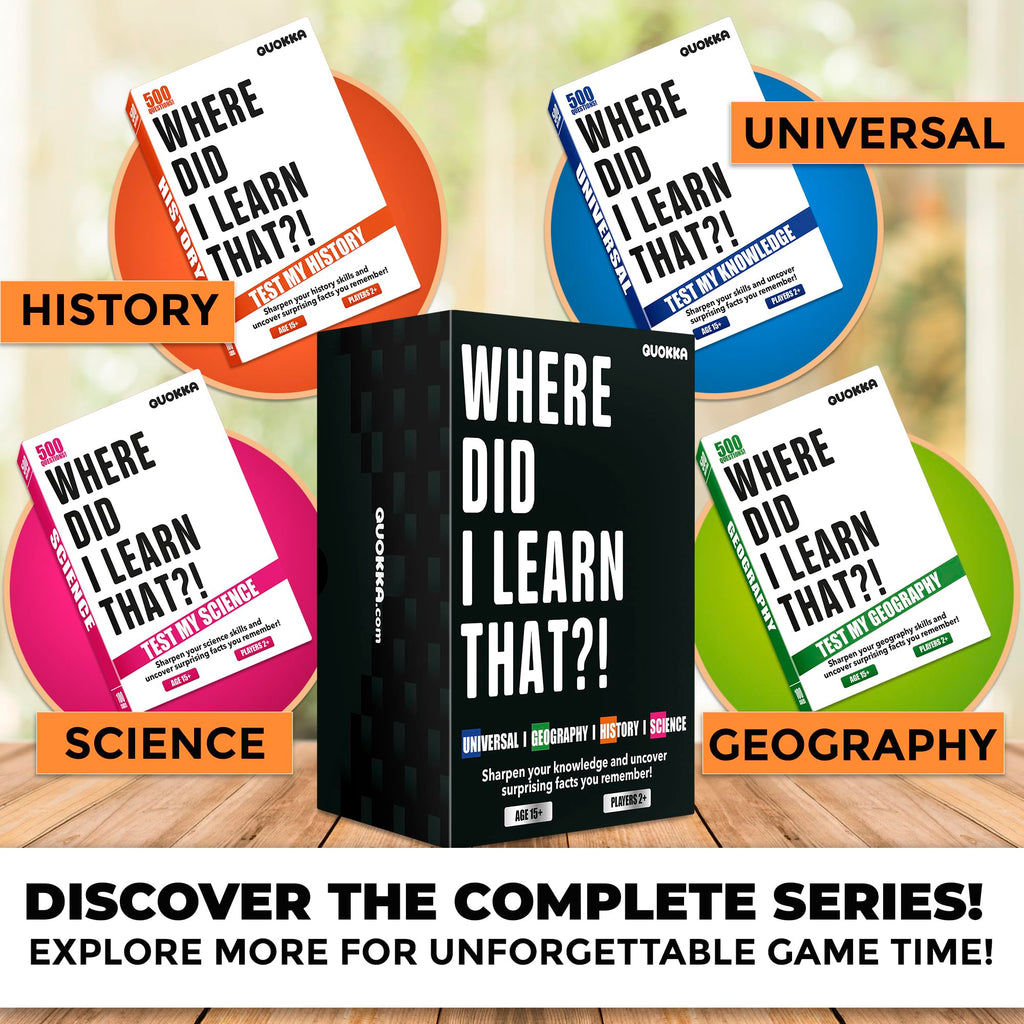 QUOKKA History Trivia Card Game: 500 Questions for Adults, Teens & Family Game Night