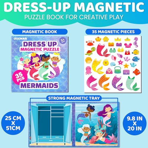 QUOKKA Magnetic Dress-Up Dolls – 35-Piece Creative Play Set for Travel, Storytelling, and Endless Outfits