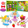 QUOKKA Magnetic Dress-Up Dolls Set - 35 Pieces, Portable Travel Toy for Kids Ages 3-7, Mermaid & Fairy Themes