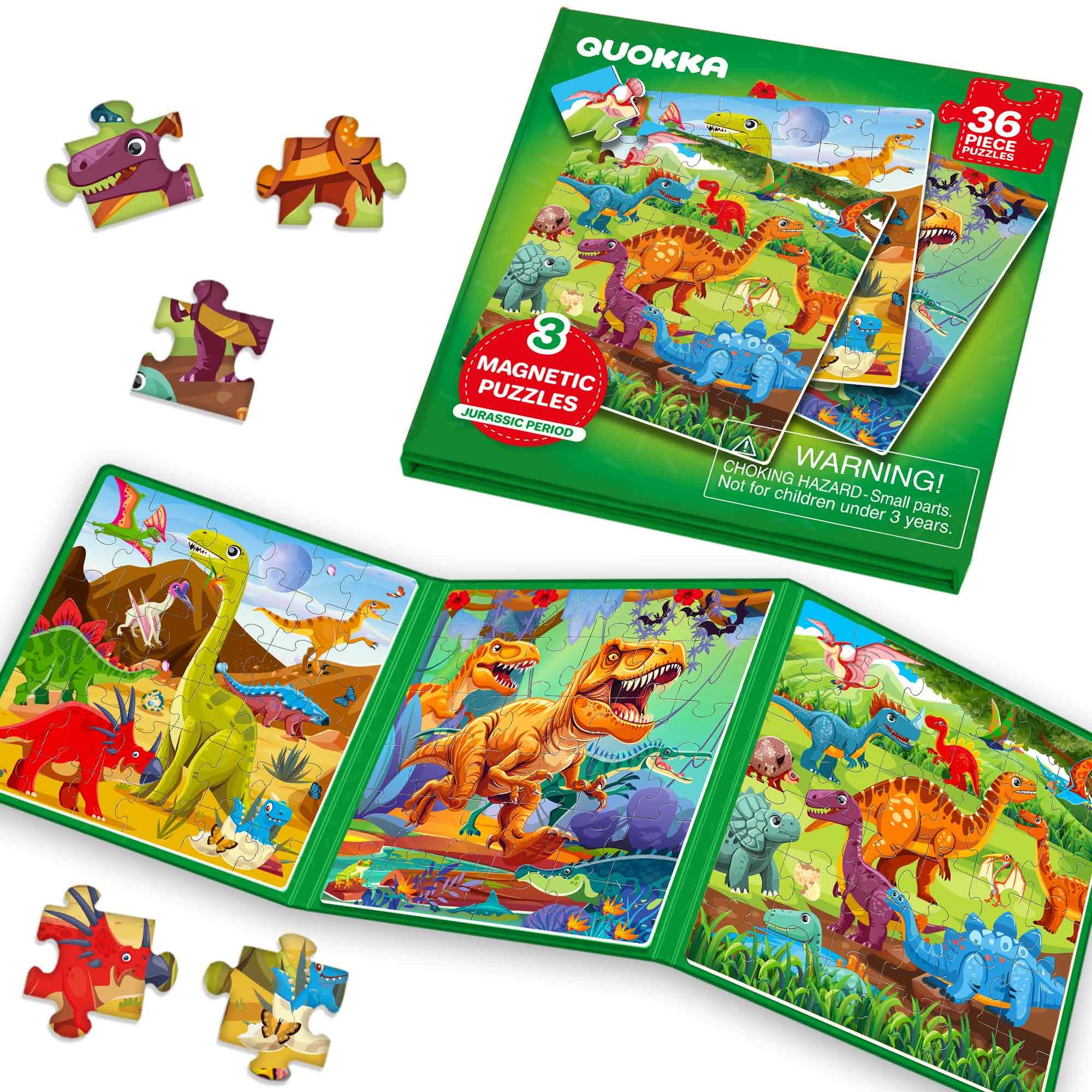QUOKKA Magnetic Puzzle Book – 36-Piece Sudoku & Animal Magnets – Travel Toy for Kids Ages 3-5 – Screen-Free Road Trip Games