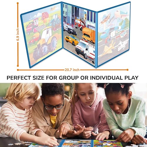 QUOKKA Magnetic Puzzle Book for Toddlers – 30+ Animal Magnets, Travel-Friendly 3-Panel Play Scene, Ages 3-6