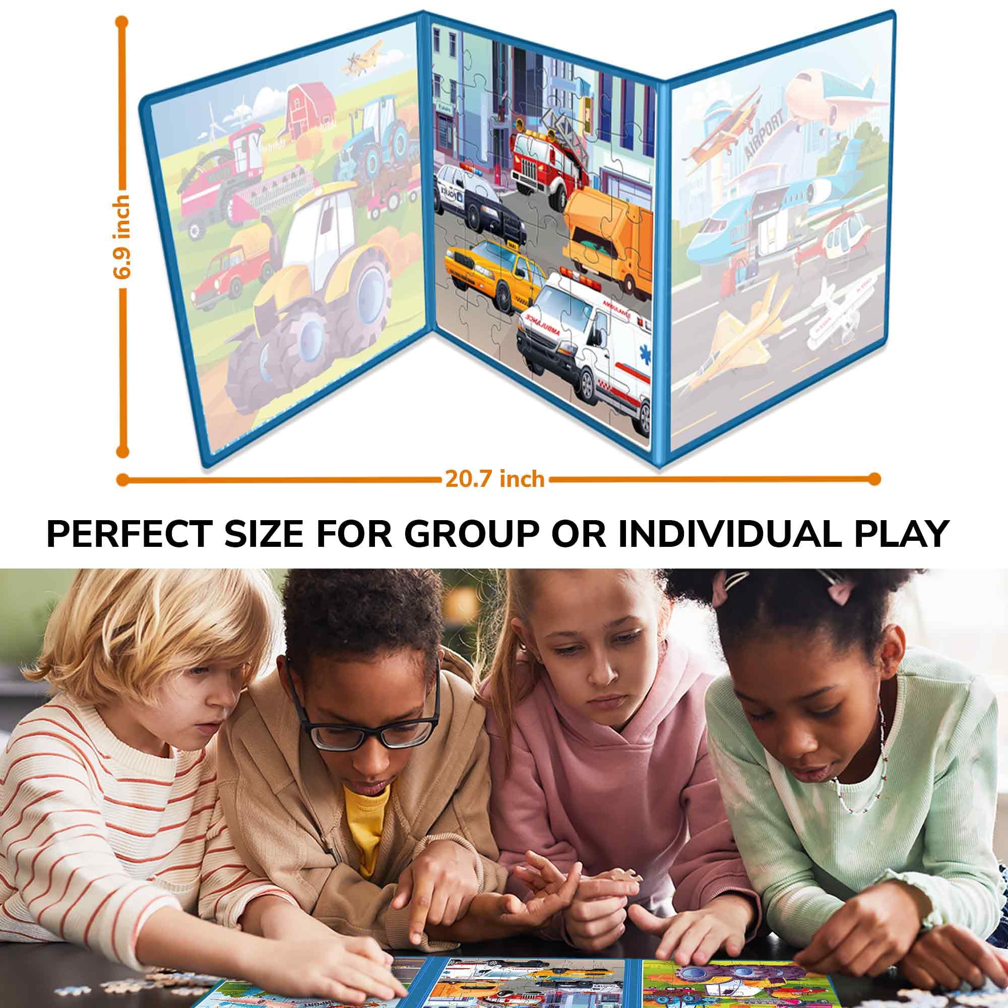 QUOKKA Magnetic Puzzle Book for Toddlers – 30+ Animal Magnets, Travel-Friendly 3-Panel Play Scene, Ages 3-6