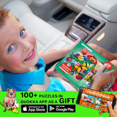 QUOKKA Magnetic Puzzle Book for Toddlers – 36 Piece Animal Puzzles for Travel – Ages 2-6