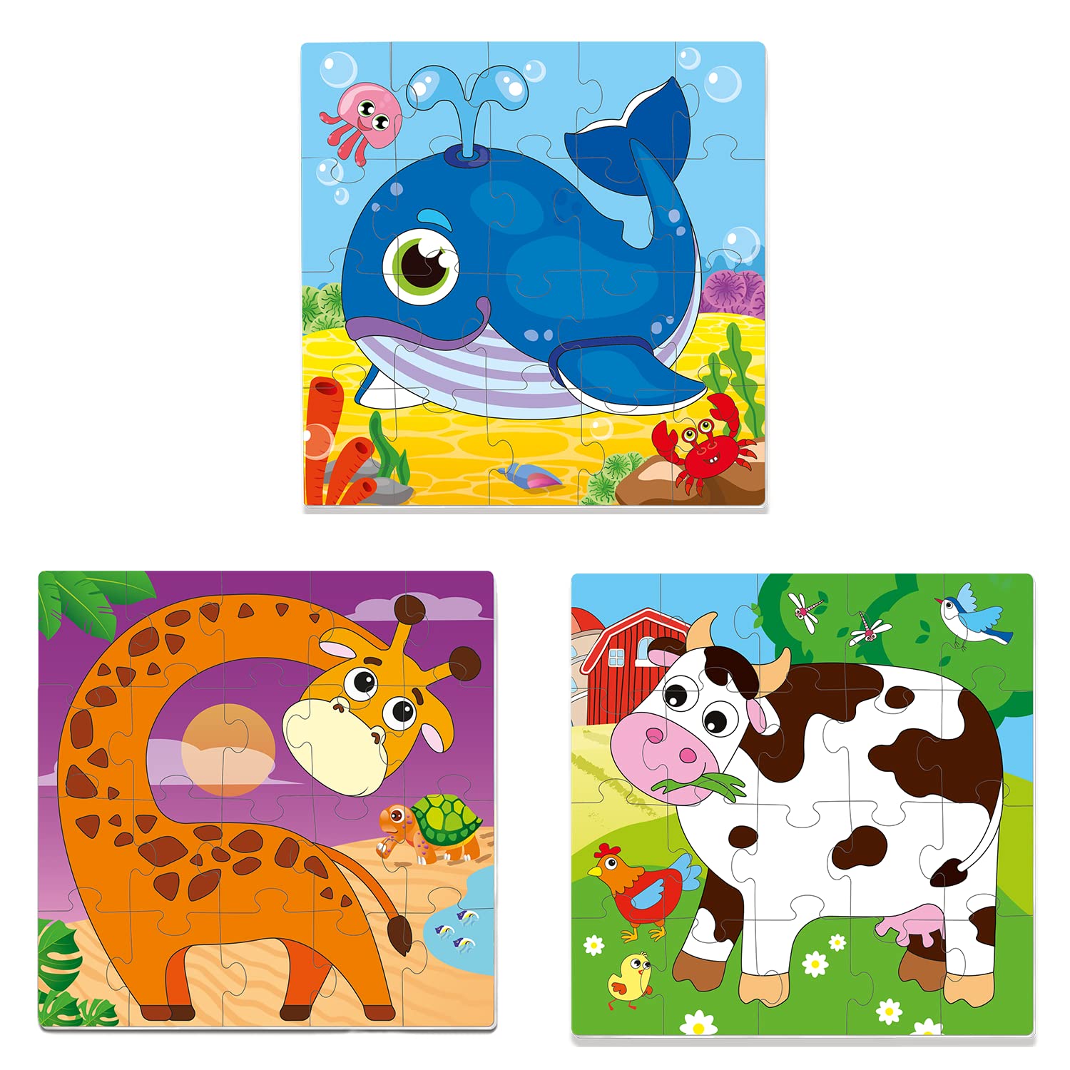 QUOKKA Magnetic Puzzles for Kids 1-5 – 20-Piece Animal Travel Game Book for Toddlers