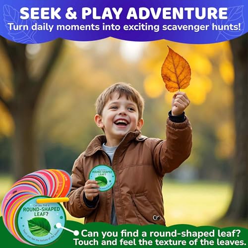 QUOKKA Scavenger Hunt Game for Toddlers – 50 Challenge Cards with Storage Ring