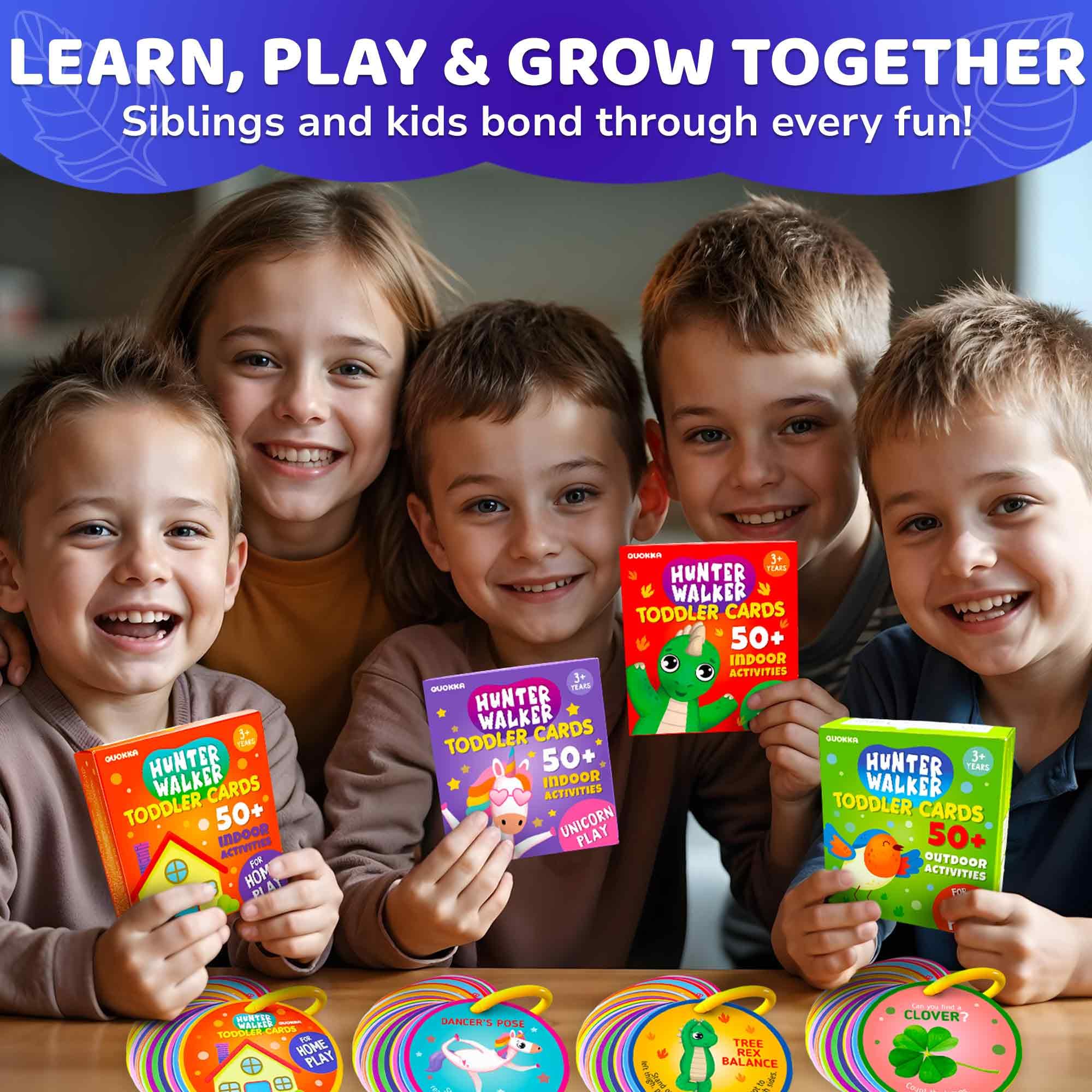 QUOKKA Scavenger Hunt Game for Toddlers – 50 Challenge Cards with Storage Ring