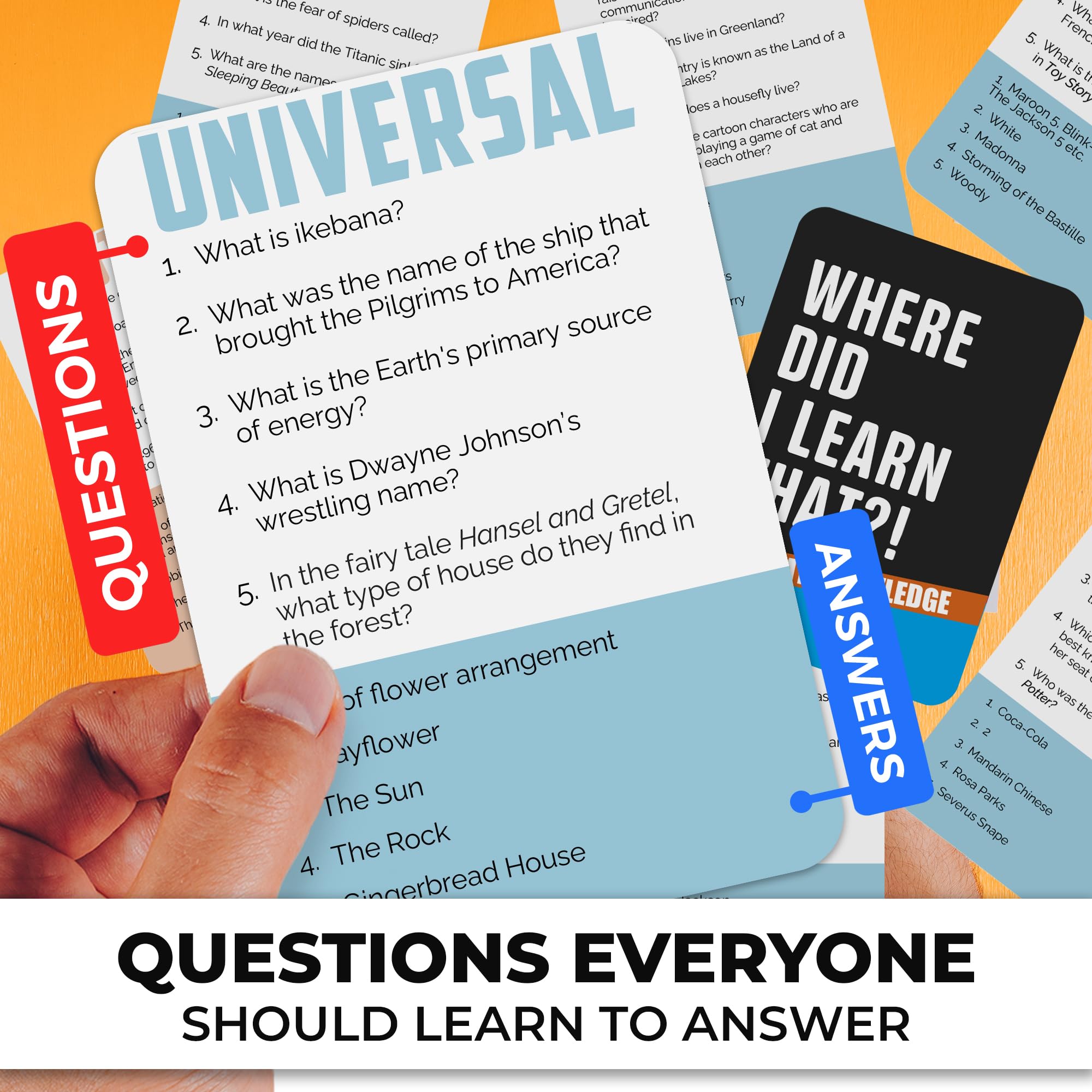 QUOKKA Trivia Card Game: 500 Questions for Adults, Teens, and Family Game Night