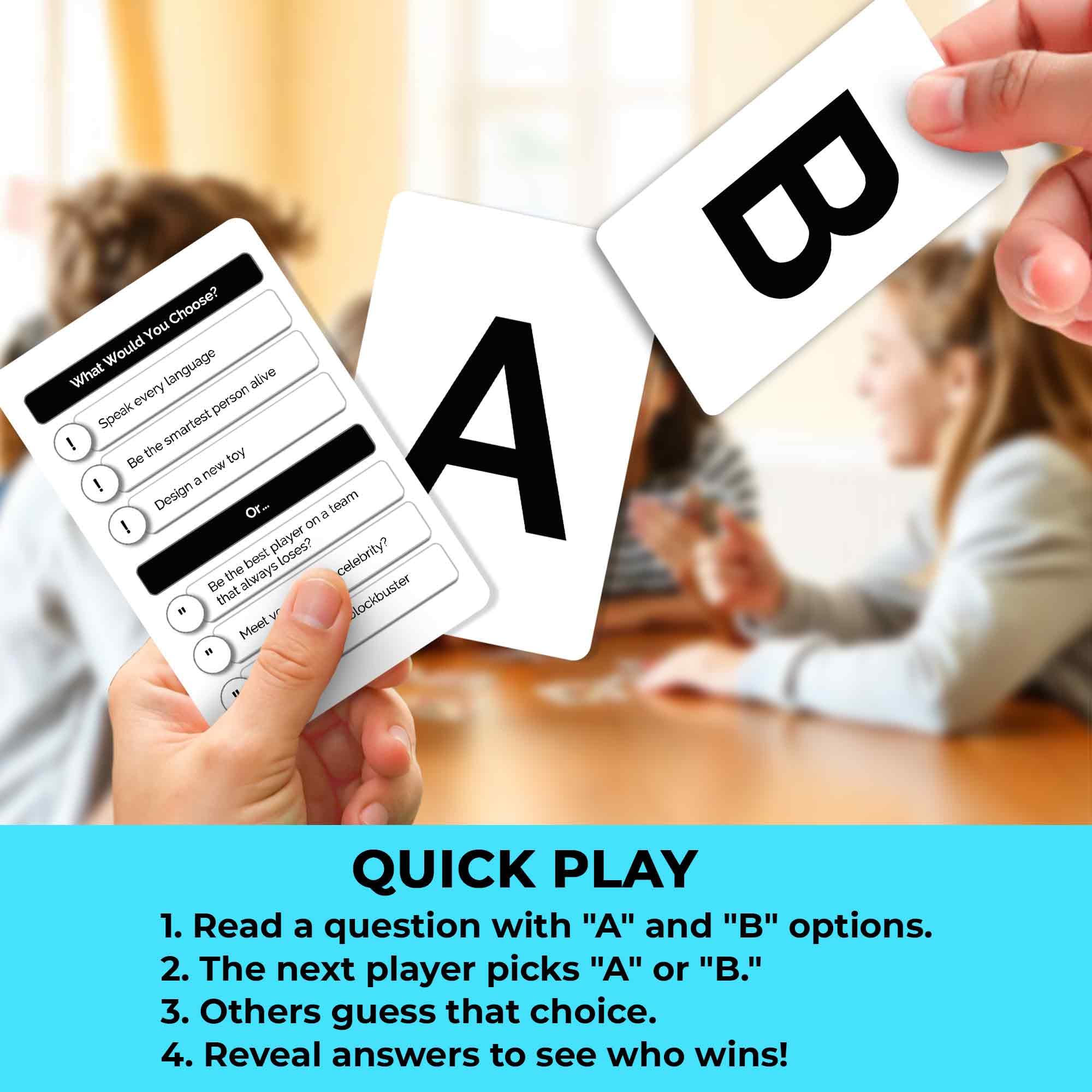 QUOKKA What Would You Choose Card Game – 500+ Family Trivia Questions for Ages 5+