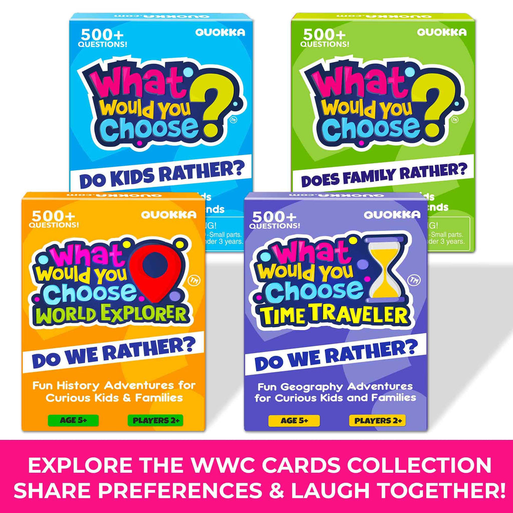 QUOKKA What Would You Choose Card Game – 500+ Family Trivia Questions for Ages 5+