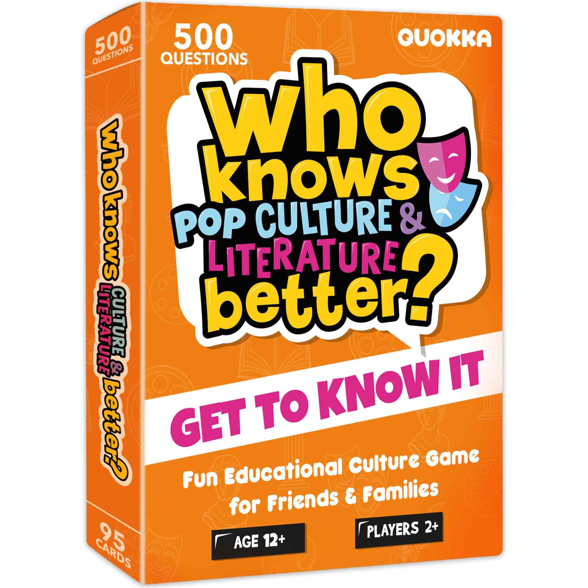 QUOKKA Who Knows Culture and Literature Better? – Educational Card Game with 500+ Trivia Questions for Kids and Adults