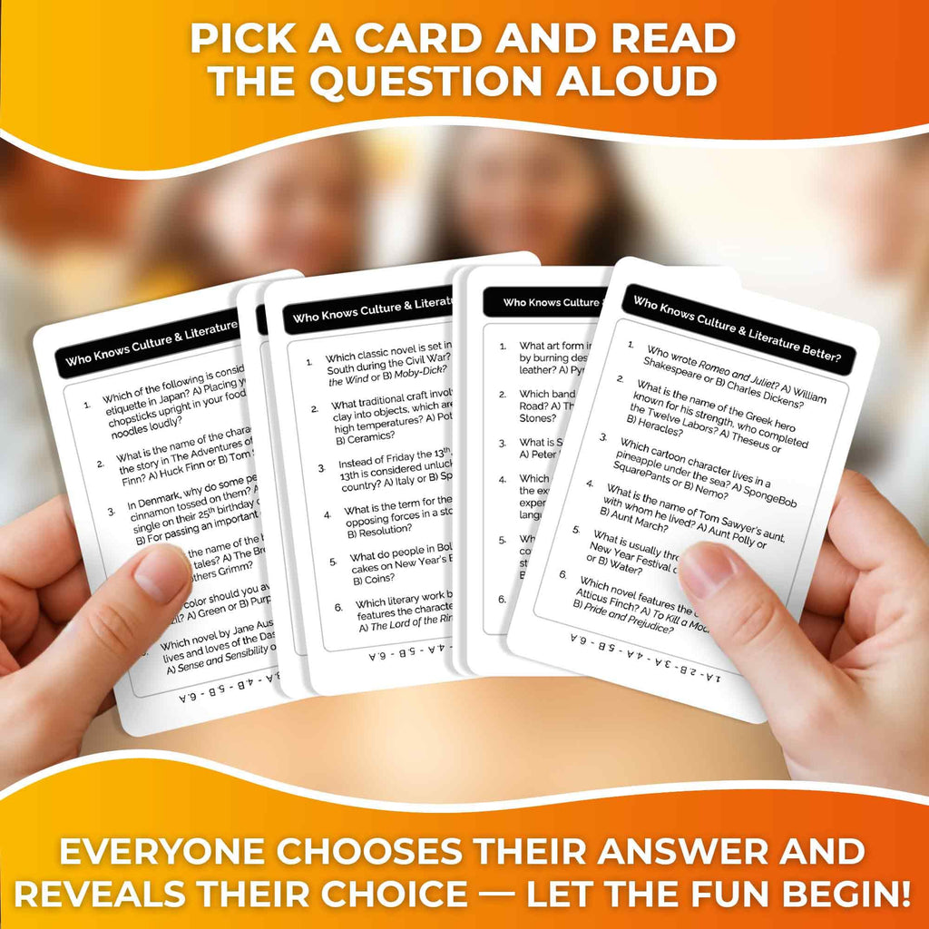QUOKKA Who Knows Culture and Literature Better? – Educational Card Game with 500+ Trivia Questions for Kids and Adults