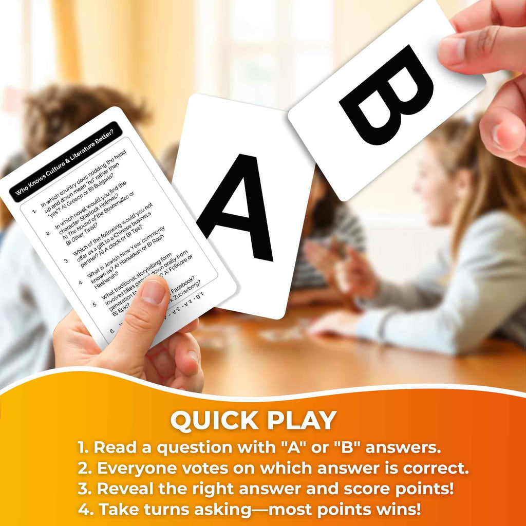 QUOKKA Who Knows Culture and Literature Better? – Educational Card Game with 500+ Trivia Questions for Kids and Adults