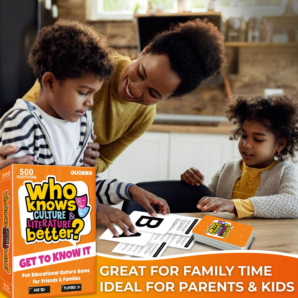 QUOKKA Who Knows Culture and Literature Better? – Educational Card Game with 500+ Trivia Questions for Kids and Adults