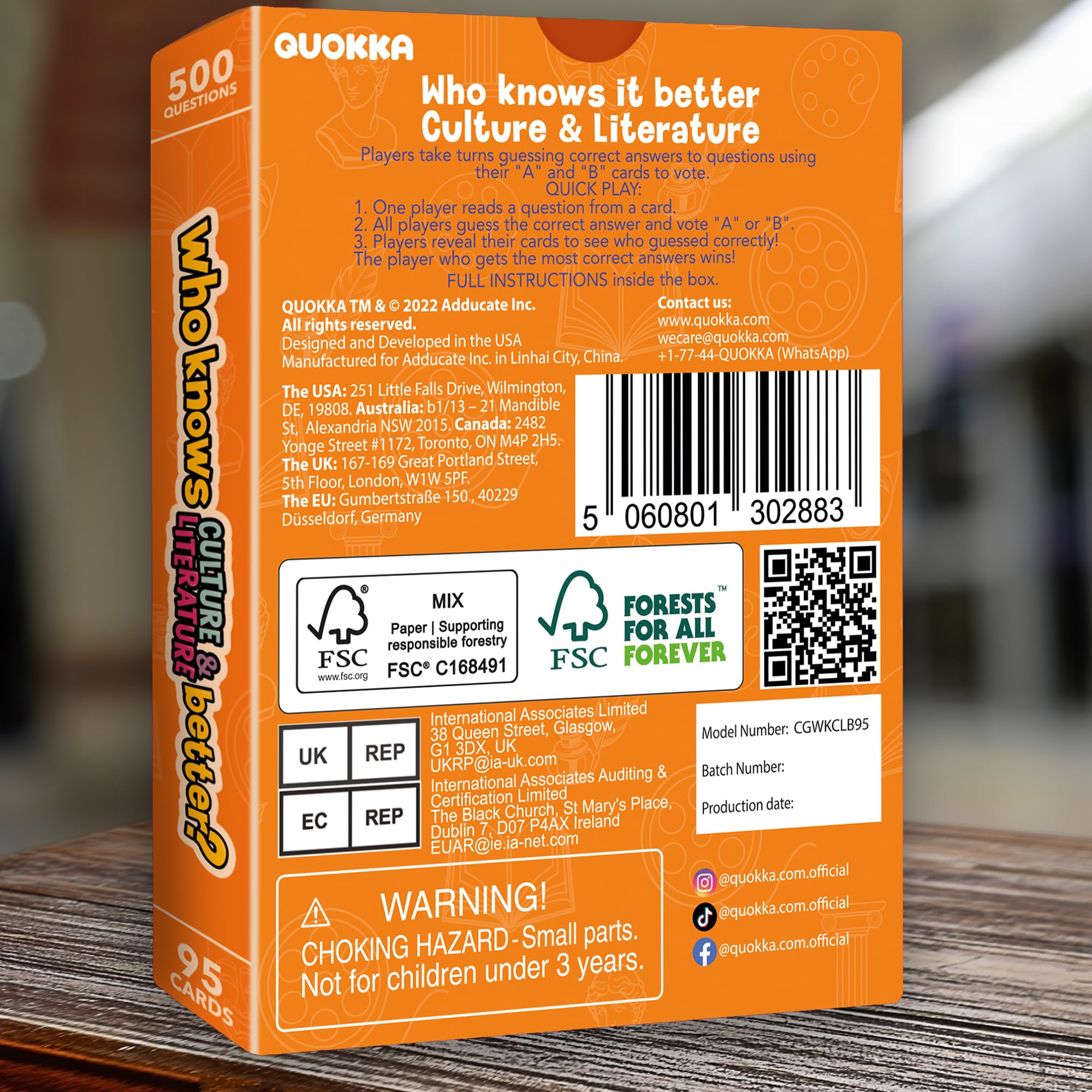 QUOKKA Who Knows Culture and Literature Better? – Educational Card Game with 500+ Trivia Questions for Kids and Adults