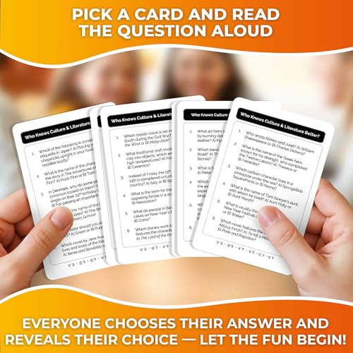 QUOKKA Who Knows Culture and Literature Better? – Educational Card Game with 500+ Trivia Questions for Kids and Adults