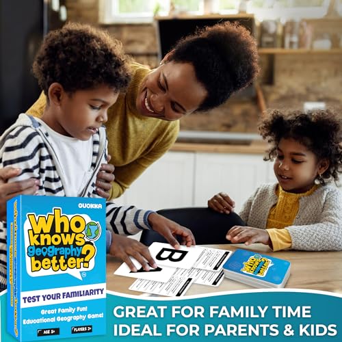 QUOKKA Who Knows Geography Better – 500+ Geography Trivia Cards for Family Game Night, Ages 8+